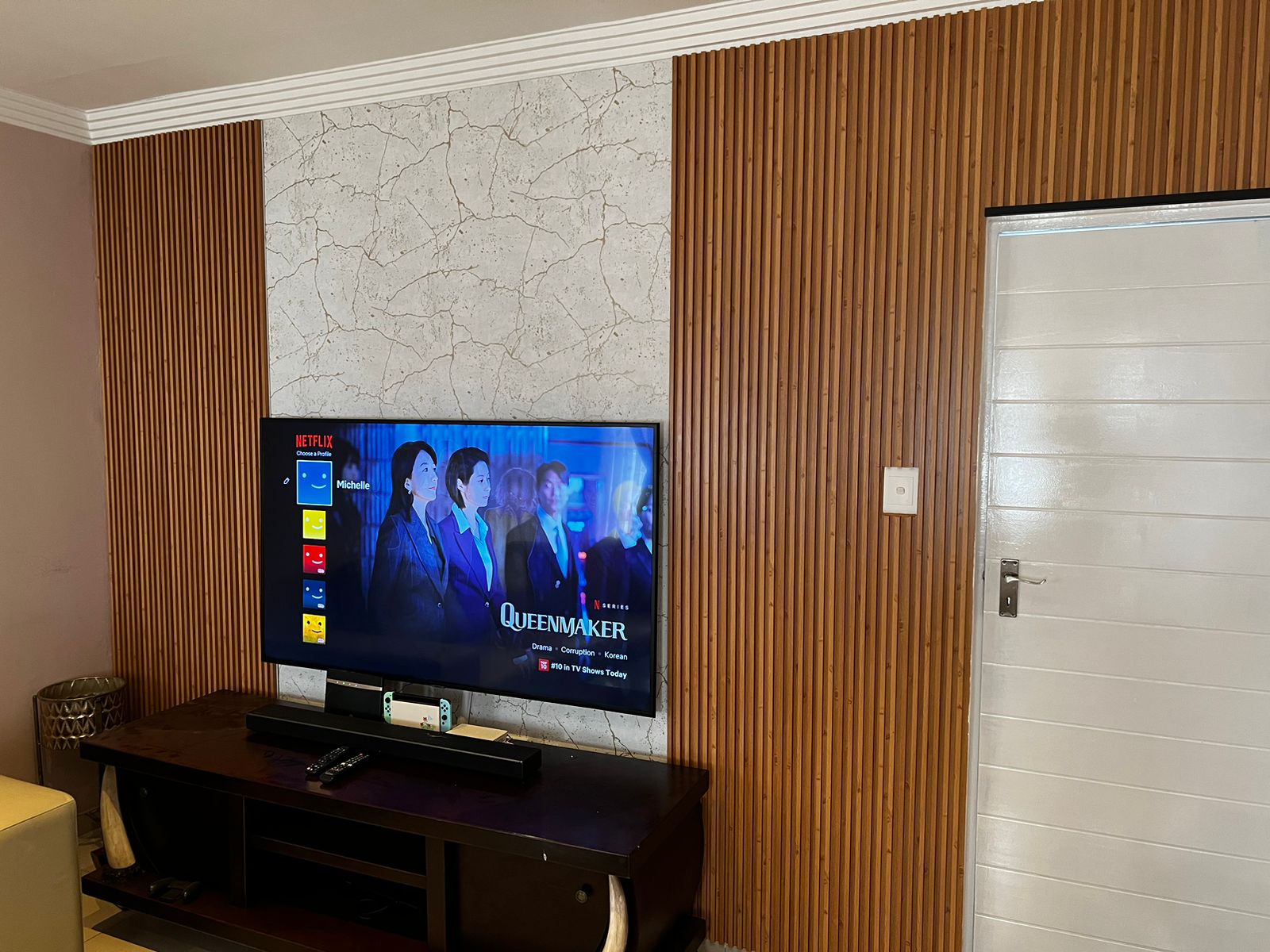 TV wall with PVC Panels
